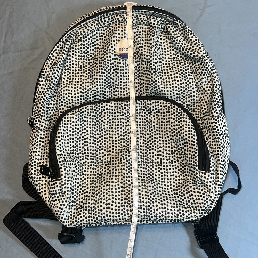 NWOT Roxy Black and White Polka Dot Backpack - Picture 5 of 6